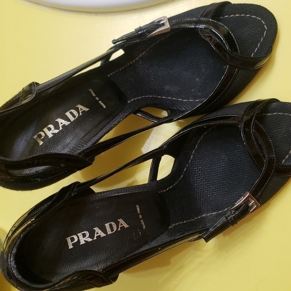 Prada OPEN TOE black heels. Size 40 - Picture 2 of 14